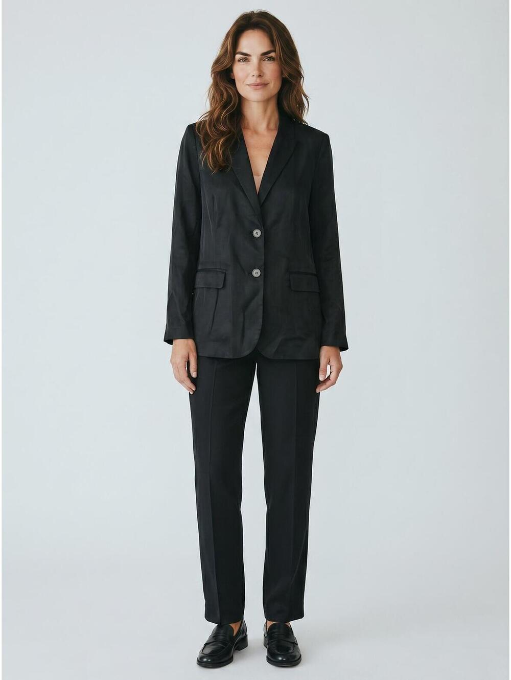 J. Crew NWT 2-piece Vegan Silk Suit-Size 14-Black